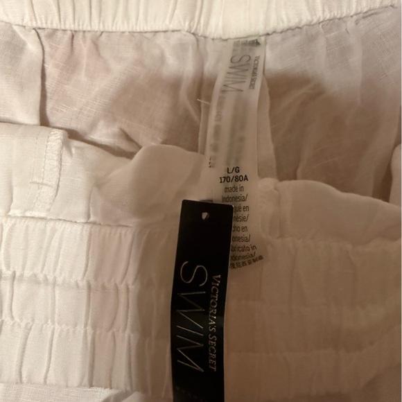 Victoria’s Secret White Linen Blend Drawstring Shorts NWT Size L - Picture 6 of 11
